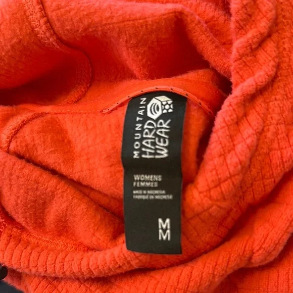 Mountain Hardwear Women's Coral Orange Grid Fleece Long Sleeve M NWOT - Picture 2 of 4